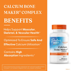 Doctor's Best Calcium Complex ingredients list shows comprehensive minerals for bone health.