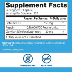 Doctor's Best gentian root bottle indicating enhanced digestive capacity.
