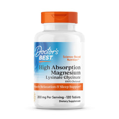 Doctor's Best high absorption magnesium glycinate lysinate bottle front label