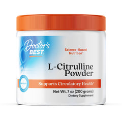 Doctors Best L-Citrulline powder bottle for workouts, enabling smooth daily supplementation.