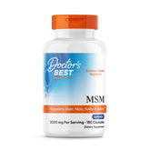 Doctor's Best MSM capsules bottle showing 180-count packaging for joint support