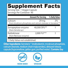 Doctor's Best Natto Serra label packaging highlighting gluten-free and non-GMO attributes.