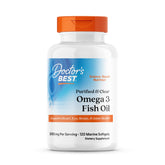 Doctor's Best Omega-3 purified anchovy oil bottle promoting heart and brain wellness.