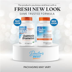 Doctor's Best Quercetin Bromelain capsules closeup showing daily wellness use