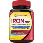 Doctor's Recipes Iron Bisglycinate packaging front for gentle iron support.