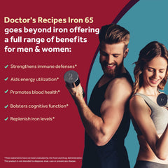 Doctor's Recipes iron tablet in hand for easy daily use