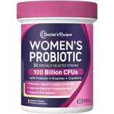 Doctor's Recipes Probiotics for Women bottle front view for daily gut support.
