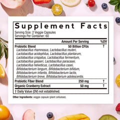 Doctor's Recipes Women's Probiotic capsules show a 16-strain blend for gut diversity