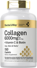 Doctor's Way Collagen Complex caplets on bottle for daily skin and joint wellness