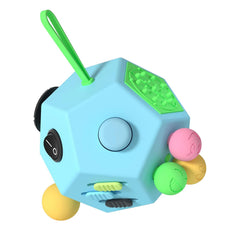 DoDoMagxanadu fidget dodecagon cube blue sky front view promotes focused play