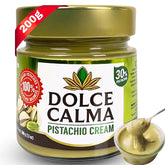 Dolce Calma pistachio cream jar on display, premium Turkish crema for desserts