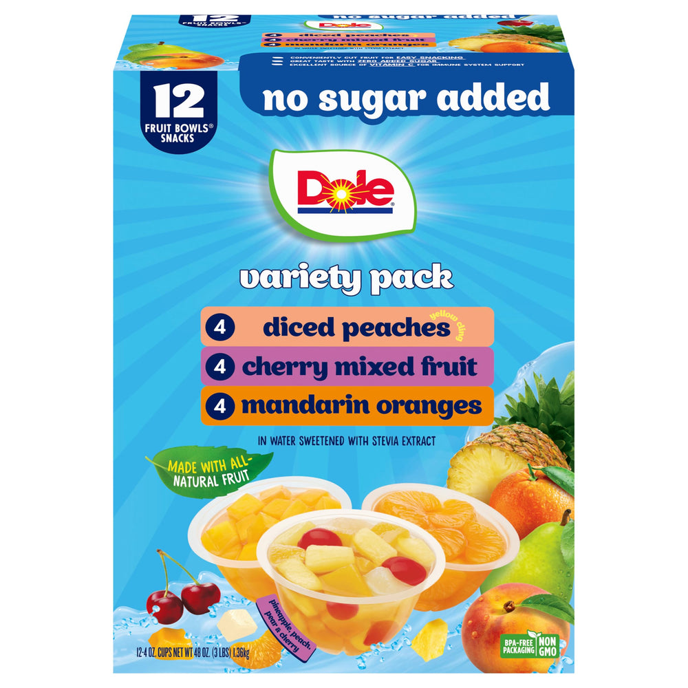 Dole Fruit Bowls diced peaches for quick, refreshing snack with no sugar added