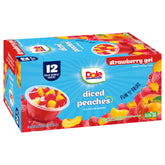 Dole Fruit Bowls peaches in strawberry gel ready-to-eat snack cups for quick fueling