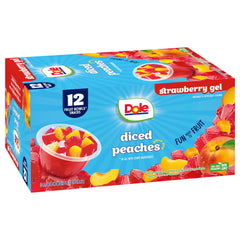 Dole Fruit Bowls peaches in strawberry gel ready-to-eat snack cups for quick fueling