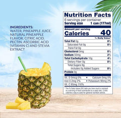 Dole Light Pineapple Juice label close-up highlighting no added sugar