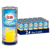 Dole 100% Pineapple Juice 24-pack cans offering a convenient vitamin C boost.