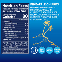 Close-up of juicy pineapple chunks in 100% juice, vibrant and tropical