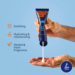 Dollar Shave Club post shave cream close-up with creamy texture.