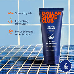 Dollar Shave Club Shave Cream texture close-up shows rich cushion for a smooth shave.