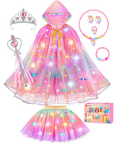 DOLNOW princess light-up cape with rainbow LEDs for magical night-time play
