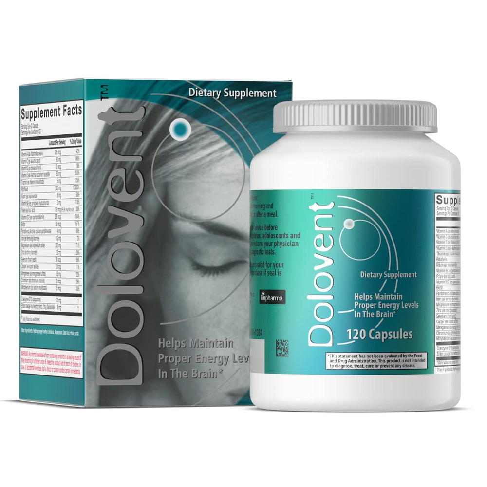 Dolovent migraine relief bottle ready for daily use and routine