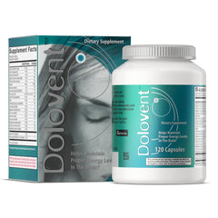 Dolovent migraine relief bottle ready for daily use and routine