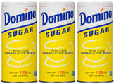 Domino granulated sugar canister 20 oz in a trio pack for easy pantry storage and measuring.