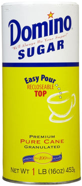 Domino Pure Cane Sugar with easy pour top pour-spout for quick beverages