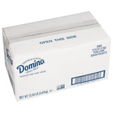 Domino sugar packets box for quick daily coffee service in busy settings.