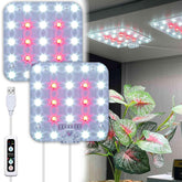 DOMMIA full-spectrum LED grow light panel provides even illumination for compact shelves.