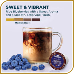 Close-up of Don Francisco's blueberry coffee pod highlighting flavorful aroma