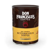 Don Francisco's Butterscotch Toffee ground coffee can with rich aroma for drip brewing