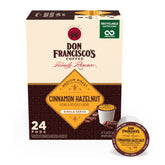 Don Francisco's Cinnamon Hazelnut pods on the box front for quick mornings