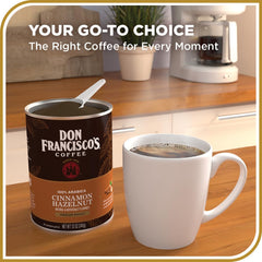Premium Arabica coffee beans for Don Francisco's Cinnamon Hazelnut Ground Coffee.