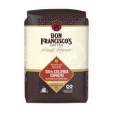 Don Francisco's Colombia Supremo whole bean bag preserves freshness for aroma-rich mornings.