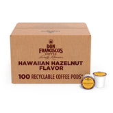 Don Francisco's Hawaiian Hazelnut pods packaging for easy daily brewing.