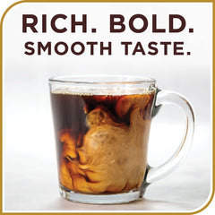Steaming cup showcases inviting aroma and hazelnut flavor from Don Francisco's blend.