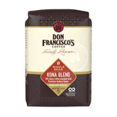 Don Francisco's Kona Blend whole bean bag with fresh aroma and bold branding