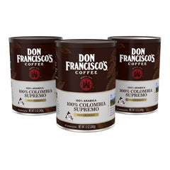 Don Francisco's Premium Colombia Supremo can front shows rich aroma for every pour.