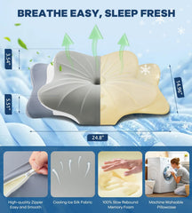 DONAMA cervical pillow dual-height ergonomic design for multiple sleep positions