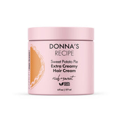 Donna's Recipe by Tabitha Brown Sweet Potato Pie Hair Cream jar front for lightweight hydration