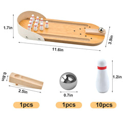 Donse table-top mini bowling lane with gutters for precise family-friendly gameplay.