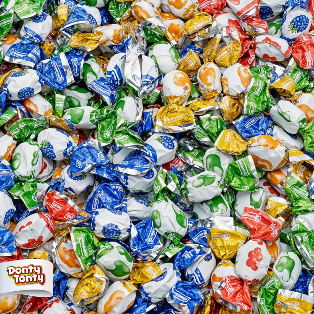 Donty-Tonty mini fruit filled candy bulk bag shows freshness and easy sharing.