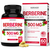 DORADO NUTRITION Berberine HCL bottle with 60 vegan capsules for daily support.