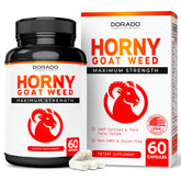 DORADO NUTRITION Horny Goat Weed bottle with 1590mg strength for daily vitality.