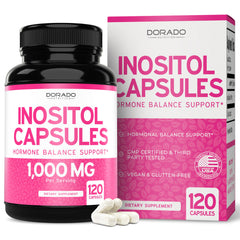 Dorado Nutrition Myo-Inositol capsules bottle for daily hormonal balance support.