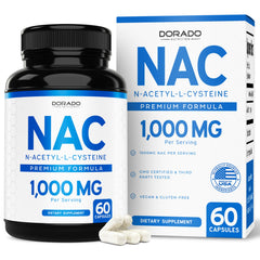 Dorado Nutrition NAC 1000mg capsule ready for daily use and potential immune support.
