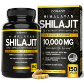 Dorado Nutrition Shilajit capsules 1000mg visual view suggests potential energy support.