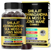 Dorado Nutrition Shilajit Gummies sea moss bottle energizing daily wellness.