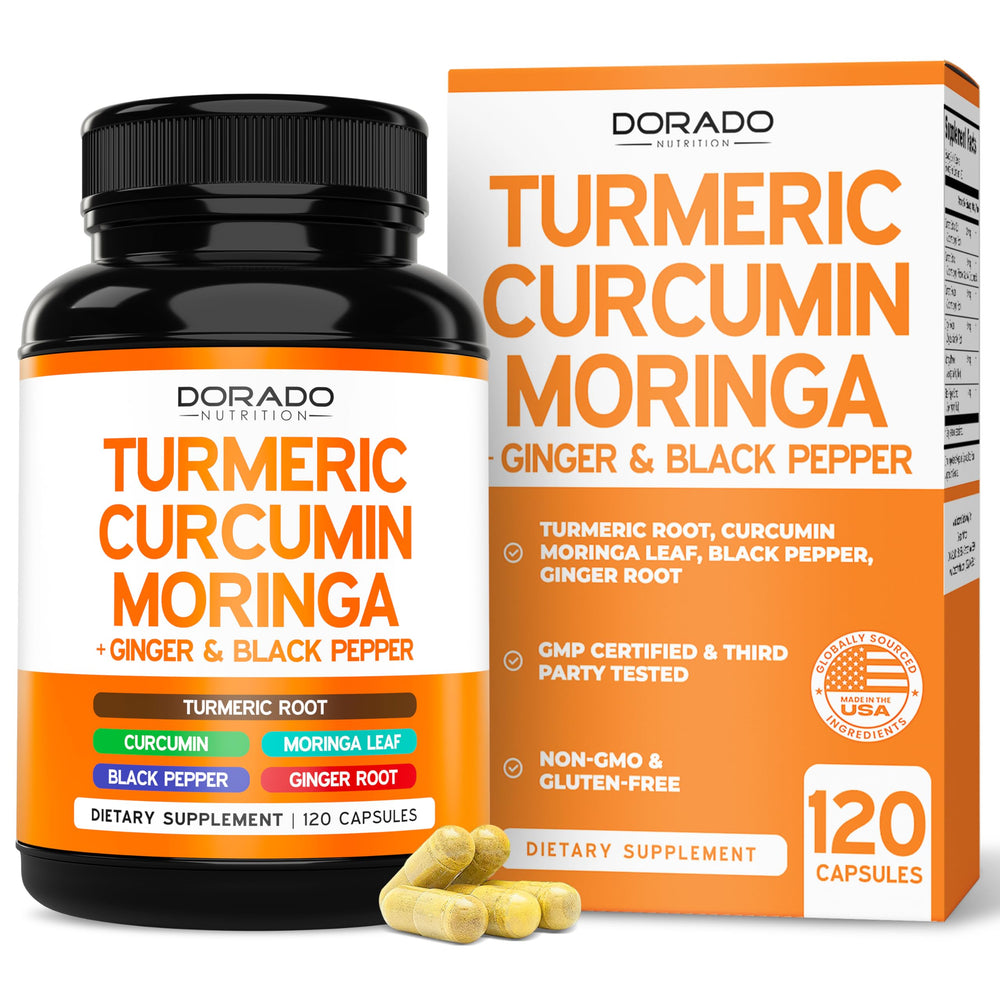 Dorado Nutrition Turmeric Curcumin bottle with 120 capsules for daily wellness
